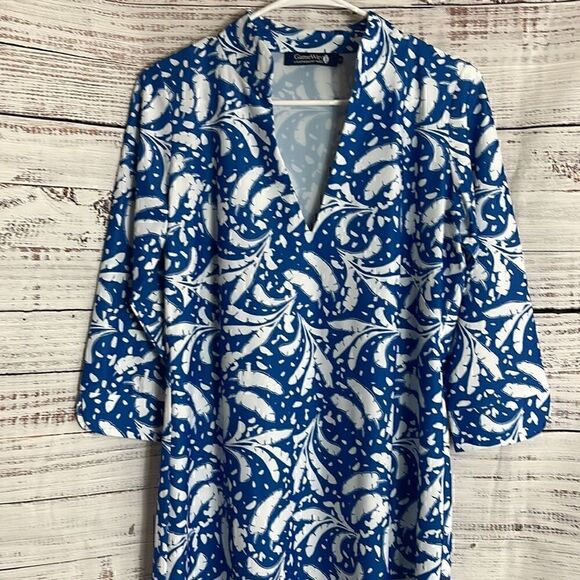 Katherine way Dress Womens Size S UPF 50 + Game Way V Neck Shift jersey Floral - Picture 3 of 11